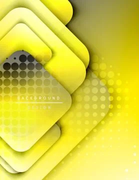 Rounded squares shapes composition geometric abstract background. 3D shadow Stock Illustration
