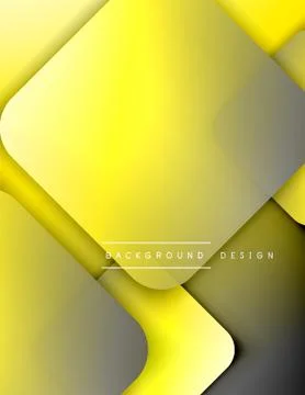 Rounded squares shapes composition geometric abstract background. 3D shadow Stock Illustration