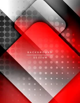 Rounded squares shapes composition geometric abstract background. 3D shadow イラスト素材