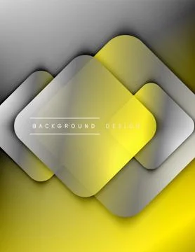 Rounded squares shapes composition geometric abstract background. 3D shadow Illustrazione stock