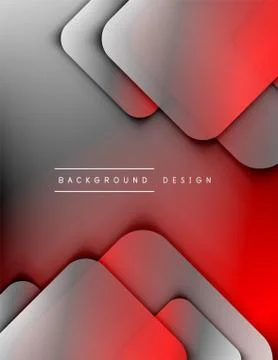 Rounded squares shapes composition geometric abstract background. 3D shadow Illustrazione stock