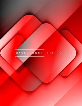 Rounded squares shapes composition geometric abstract background. 3D shadow Illustrazione stock