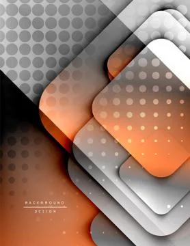 Rounded squares shapes composition geometric abstract background. 3D shadow イラスト素材