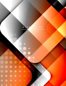 Rounded squares shapes composition geometric abstract background. 3D shadow Illustrazione stock