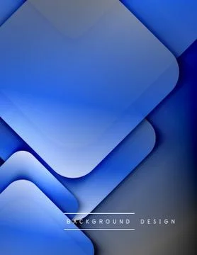 Rounded squares shapes composition geometric abstract background. 3D shadow Illustrazione stock