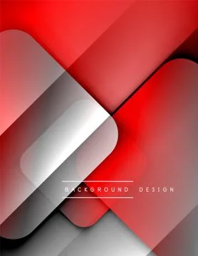 Rounded squares shapes composition geometric abstract background. 3D shadow Stock Illustration
