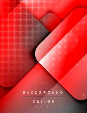 Rounded squares shapes composition geometric abstract background. 3D shadow Stock Illustration
