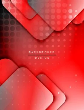 Rounded squares shapes composition geometric abstract background. 3D shadow Illustrazione stock