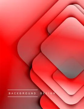 Rounded squares shapes composition geometric abstract background. 3D shadow Illustrazione stock