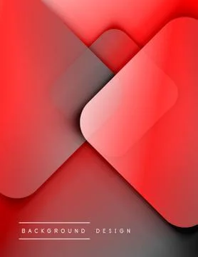 Rounded squares shapes composition geometric abstract background. 3D shadow Stock Illustration