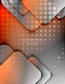 Rounded squares shapes composition geometric abstract background. 3D shadow Stock Illustration
