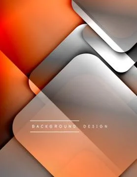 Rounded squares shapes composition geometric abstract background. 3D shadow Illustrazione stock