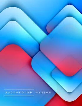 Rounded squares shapes composition geometric abstract background. 3D shadow Illustrazione stock