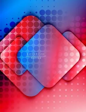 Rounded squares shapes composition geometric abstract background. 3D shadow 스톡 일러스트
