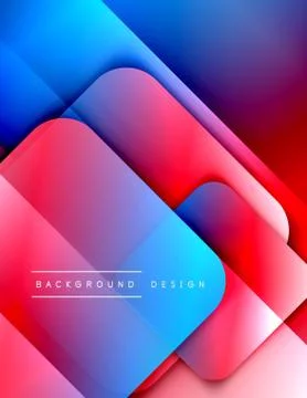 Rounded squares shapes composition geometric abstract background. 3D shadow Illustrazione stock
