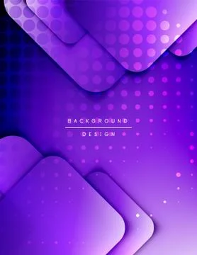 Rounded squares shapes composition geometric abstract background. 3D shadow Stock Illustration