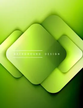 Rounded squares shapes composition geometric abstract background. 3D shadow Stock Illustration