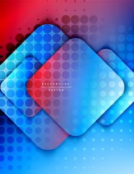 Rounded squares shapes composition geometric abstract background. 3D shadow Illustrazione stock