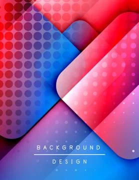 Rounded squares shapes composition geometric abstract background. 3D shadow 스톡 일러스트