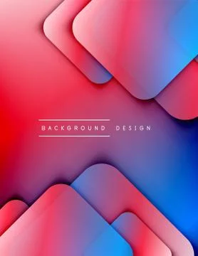 Rounded squares shapes composition geometric abstract background. 3D shadow イラスト素材