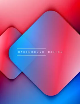 Rounded squares shapes composition geometric abstract background. 3D shadow Illustrazione stock