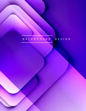 Rounded squares shapes composition geometric abstract background. 3D shadow Stock Illustration