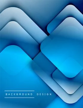 Rounded squares shapes composition geometric abstract background. 3D shadow Illustrazione stock