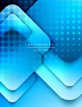 Rounded squares shapes composition geometric abstract background. 3D shadow Illustrazione stock