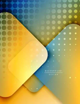 Rounded squares shapes composition geometric abstract background. 3D shadow Illustrazione stock