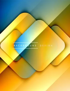 Rounded squares shapes composition geometric abstract background. 3D shadow イラスト素材