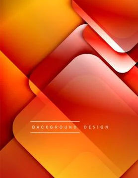 Rounded squares shapes composition geometric abstract background. 3D shadow イラスト素材