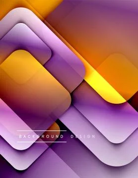 Rounded squares shapes composition geometric abstract background. 3D shadow Illustrazione stock