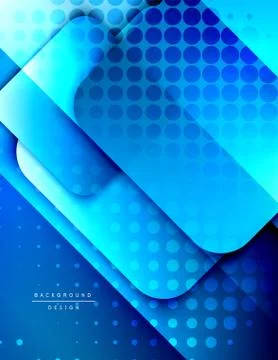 Rounded squares shapes composition geometric abstract background. 3D shadow 스톡 일러스트