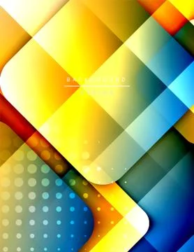 Rounded squares shapes composition geometric abstract background. 3D shadow Illustrazione stock