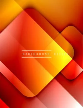 Rounded squares shapes composition geometric abstract background. 3D shadow Stock Illustration
