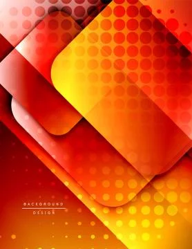 Rounded squares shapes composition geometric abstract background. 3D shadow Stock Illustration