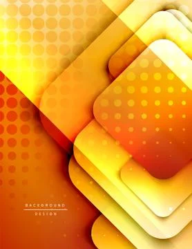 Rounded squares shapes composition geometric abstract background. 3D shadow Illustrazione stock