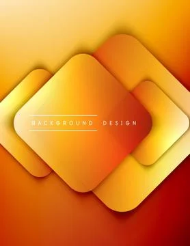 Rounded squares shapes composition geometric abstract background. 3D shadow Illustrazione stock