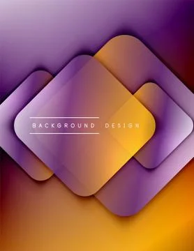 Rounded squares shapes composition geometric abstract background. 3D shadow Illustrazione stock