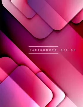 Rounded squares shapes composition geometric abstract background. 3D shadow 스톡 일러스트