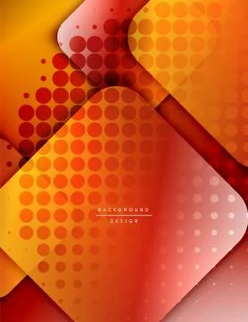 Rounded squares shapes composition geometric abstract background. 3D shadow Stock Illustration