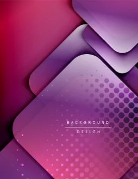 Rounded squares shapes composition geometric abstract background. 3D shadow イラスト素材