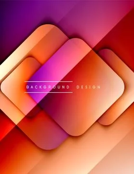 Rounded squares shapes composition geometric abstract background. 3D shadow イラスト素材
