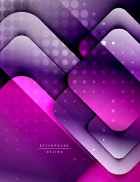 Rounded squares shapes composition geometric abstract background. 3D shadow Illustrazione stock