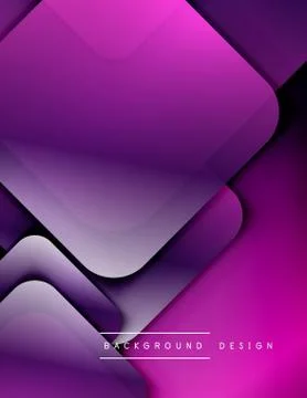 Rounded squares shapes composition geometric abstract background. 3D shadow 스톡 일러스트
