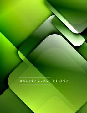 Rounded squares shapes composition geometric abstract background. 3D shadow Stock Illustration