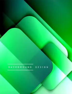 Rounded squares shapes composition geometric abstract background. 3D shadow Stock Illustration