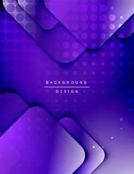 Rounded squares shapes composition geometric abstract background. 3D shadow Stock Illustration