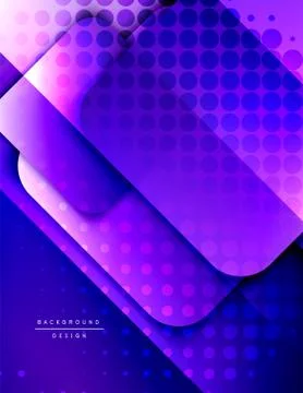Rounded squares shapes composition geometric abstract background. 3D shadow Stock Illustration