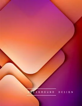 Rounded squares shapes composition geometric abstract background. 3D shadow イラスト素材